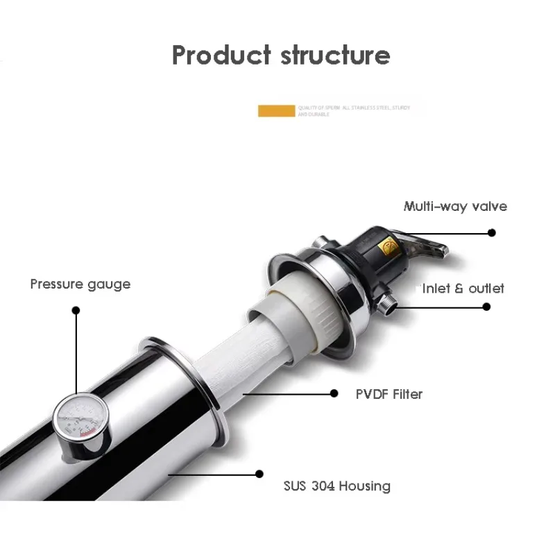 PVDF UF 3500 L/H High Quality Domestic Water Filter System with Drainage Valve