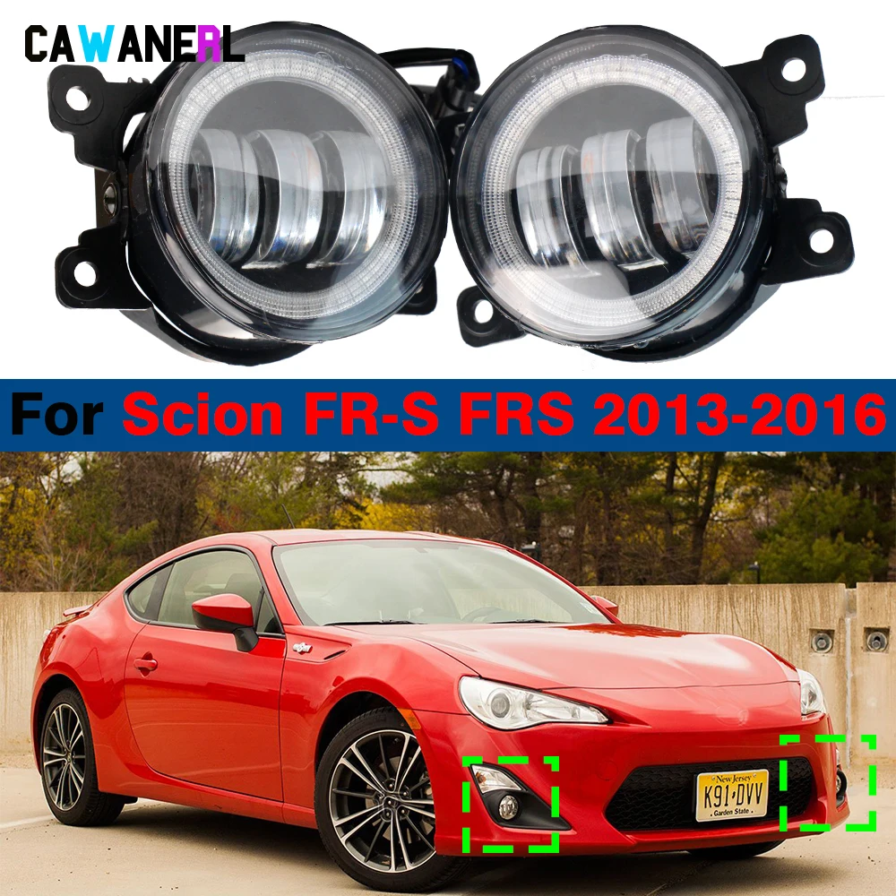 1 Pair Adjustable LED Fog Light Angel Eye DRL For Scion FR-S FRS 2013 2014 2015 2016 30W Car Front Fog Lamp Daylight 6000LM