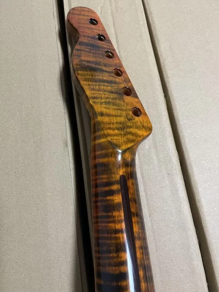 

21 Frets Tiger Roasted Flame Maple Electric Guitar Neck for