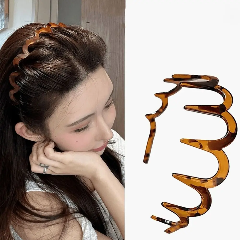 Foldable Non-Slip Headband Thin Hair Clip Plastic Hair Band Women Hair Hoop Korean Style Headwear Face Wash Hairband Student