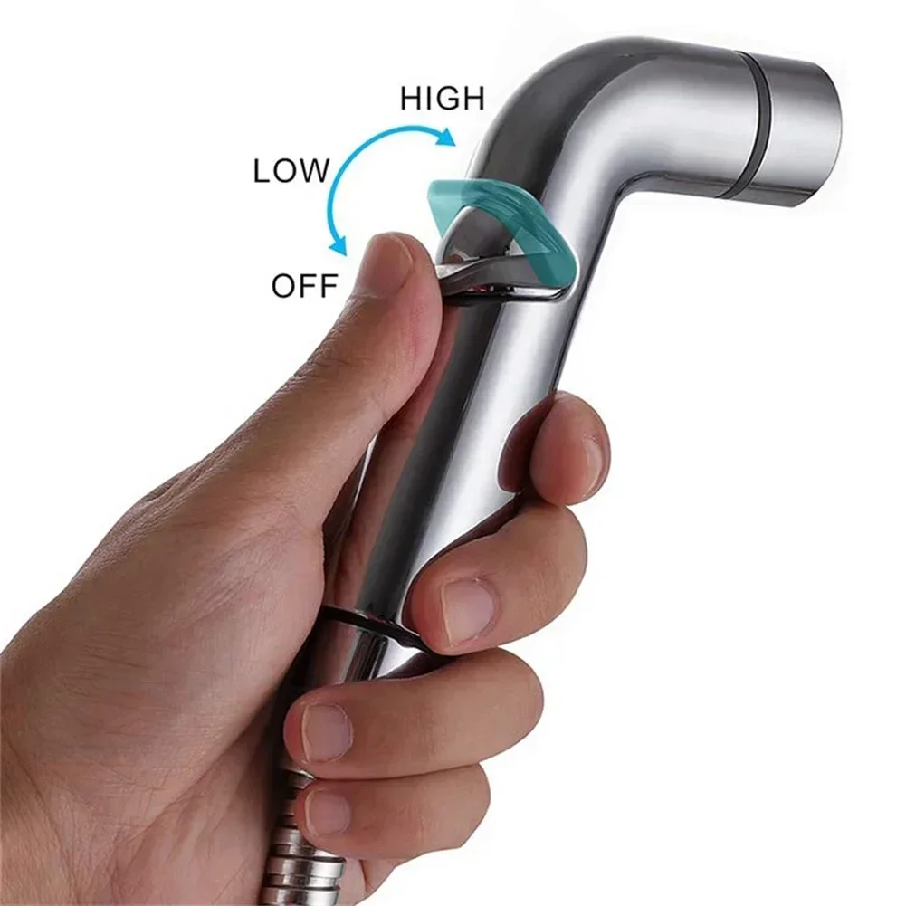 Flow Adjustable Bidet Sprayer Health Faucet Hand Shower Easy Control For Elders Holder Chrome Bath Faucets Head