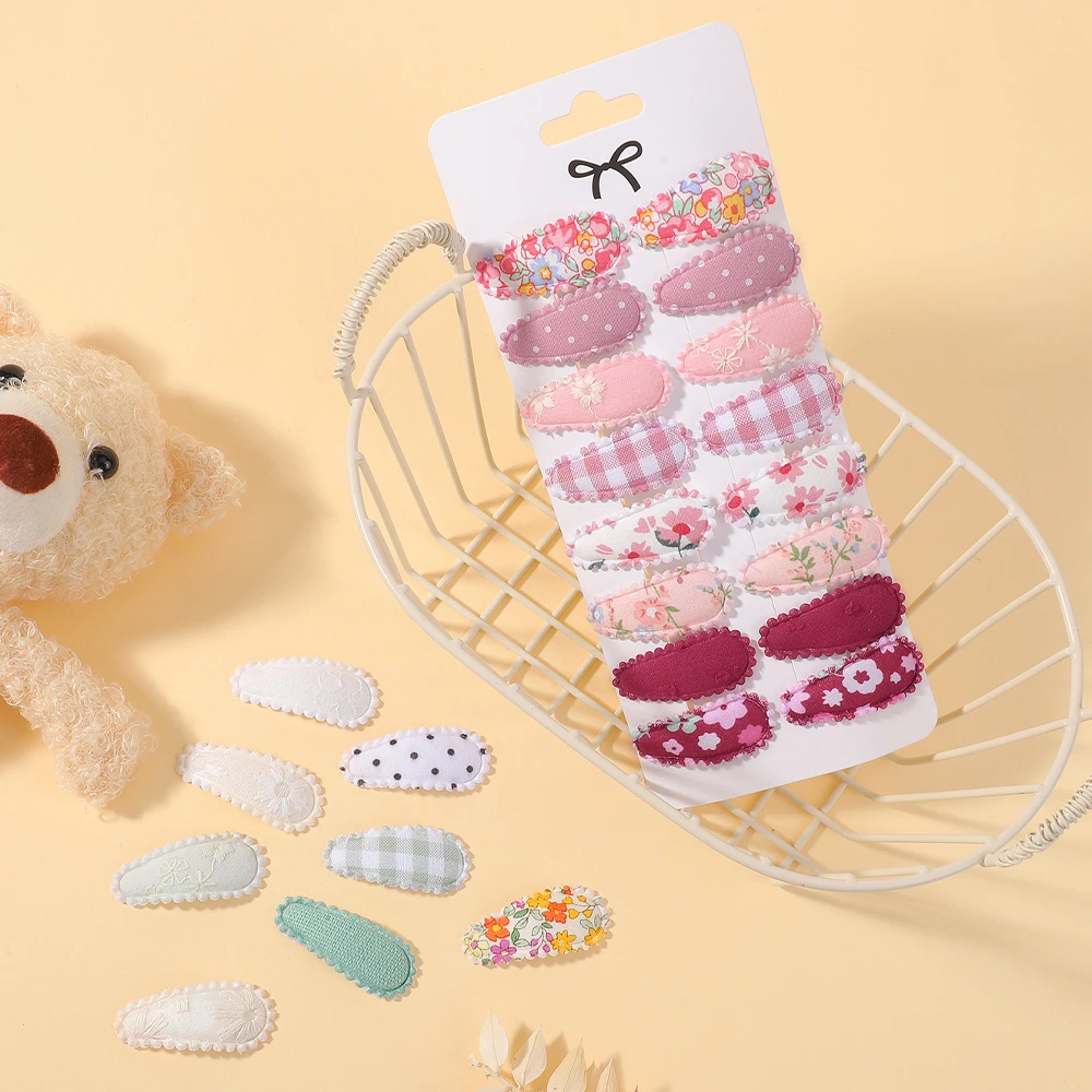 Regenbogen-Haarschleifen 16-teiliges Süßes Mini-Haarspangen-Set, Niedliche Kinder-Haarklammern, Frische Bedruckte Haarspangen Geschenkset – Detail 8