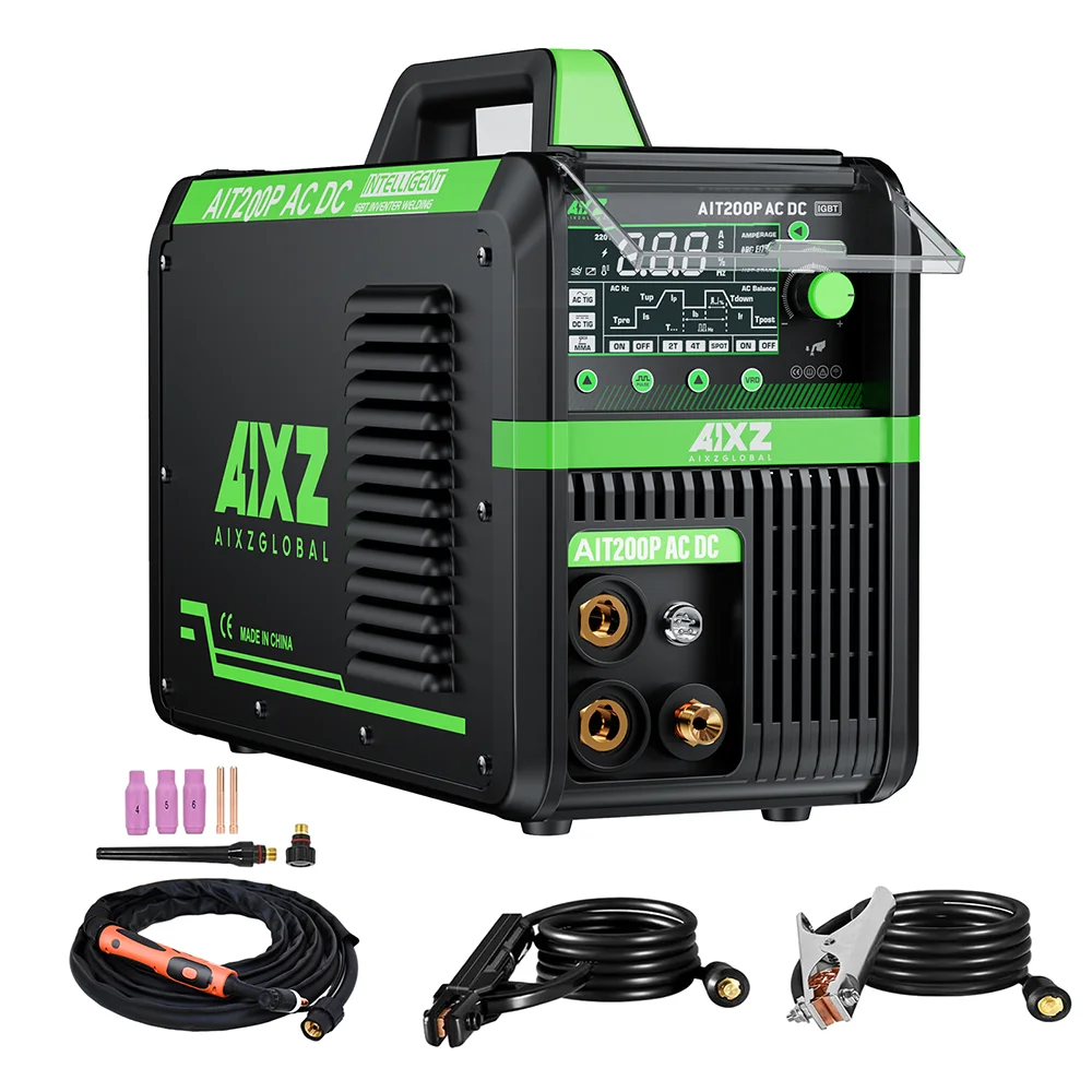 AIXZ 200A 5 in 1 Aluminium Lasmachine AC DC HF TIG Lasser Puls IGBT Inverter ARC Force 2T 4T Multifunctionele Lassers AIT200P