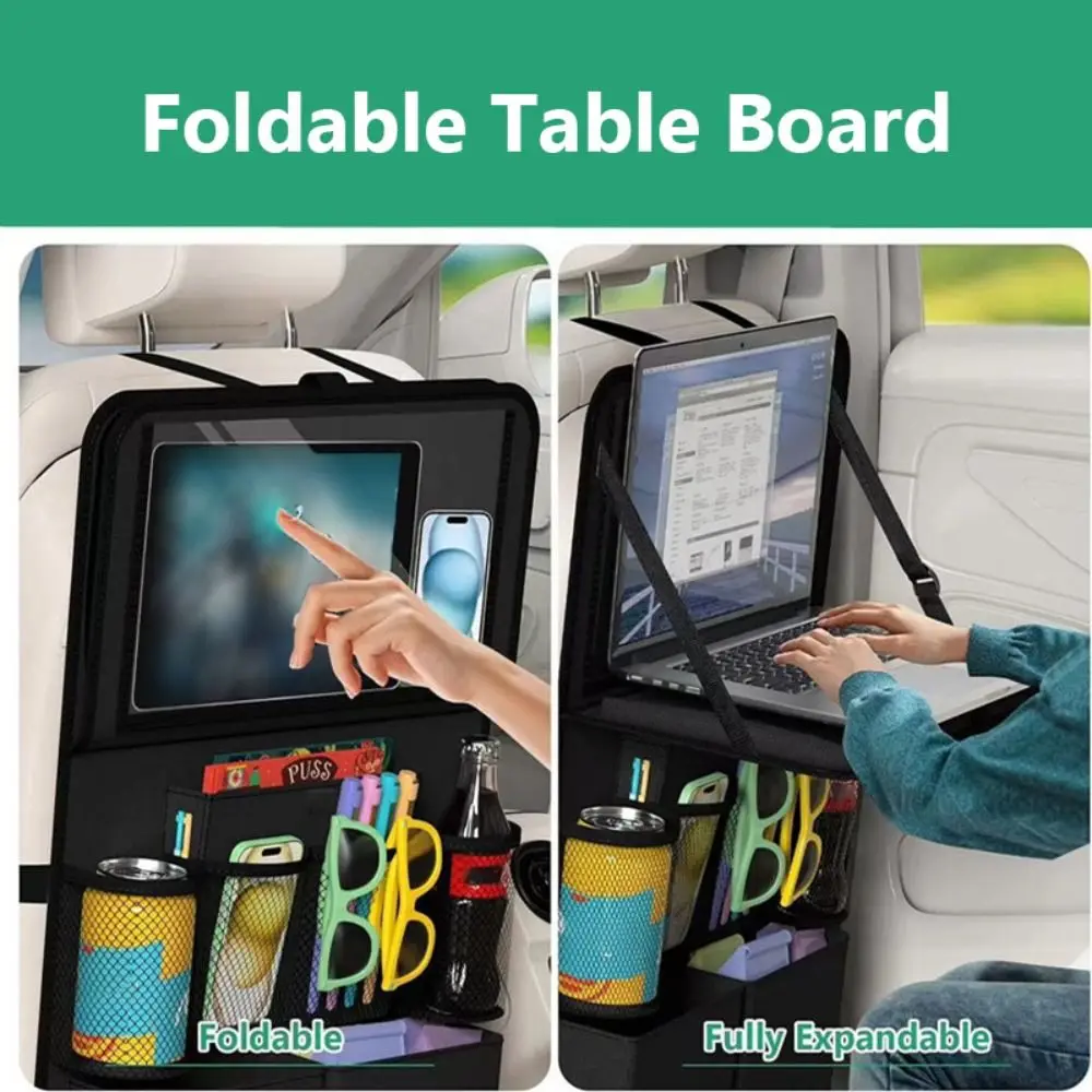 

Multi Pocket Car Seat Organizer Foldable Mini Tray Transparent Touch Bags Car Seat Back Storage Bag Car Interior Accessories