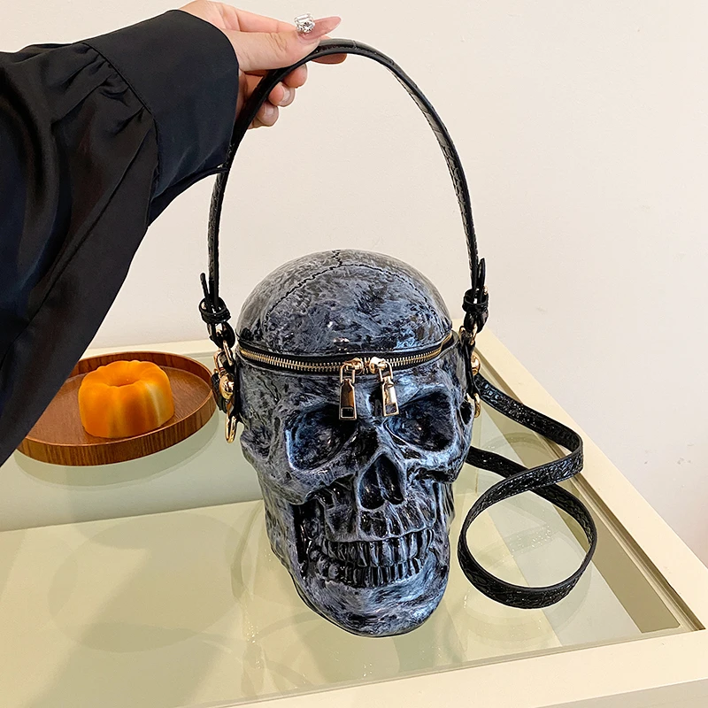 European and American Skull Funny Halloween Style Handbag Women's Shoulder Crossbody Bag