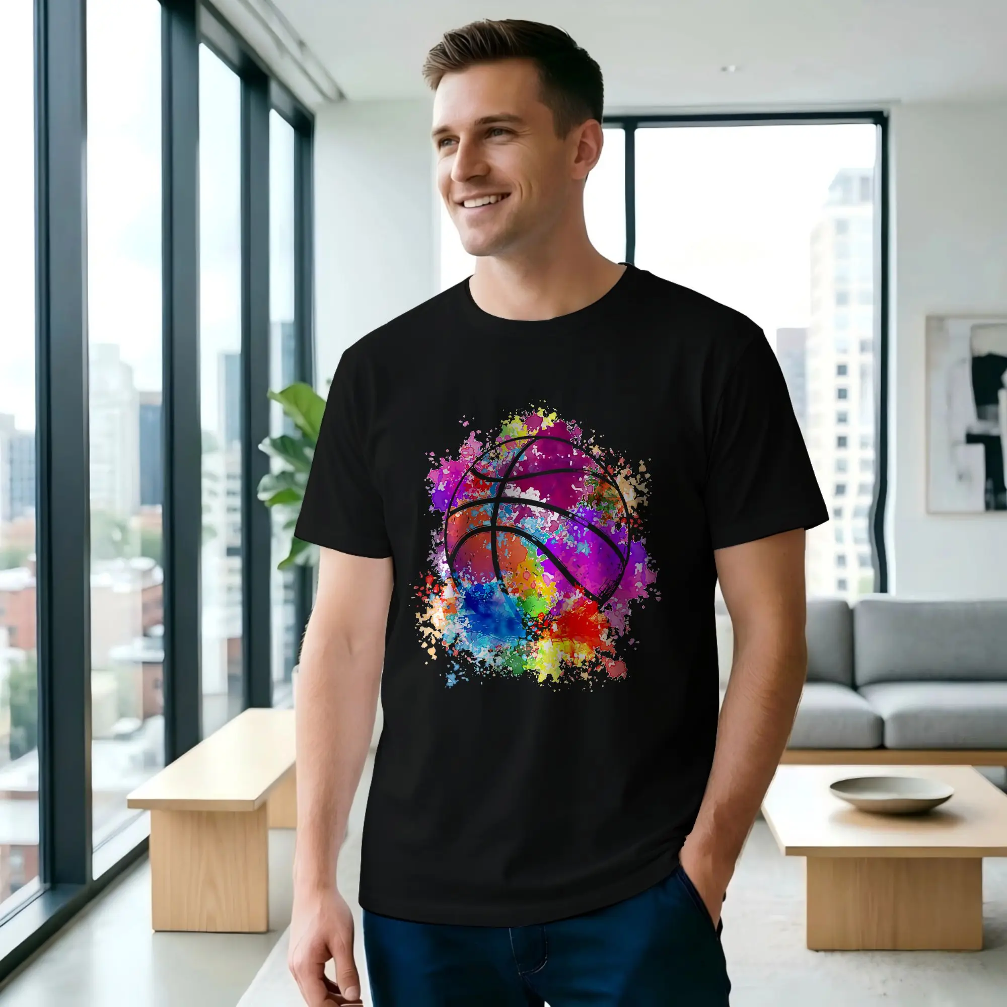Basketball TeenagersTeens  Baller Dunking Men T Shirt Basketball Humor Tees Short Sleeve Round Collar Cotton Unique Tops T-Shirt