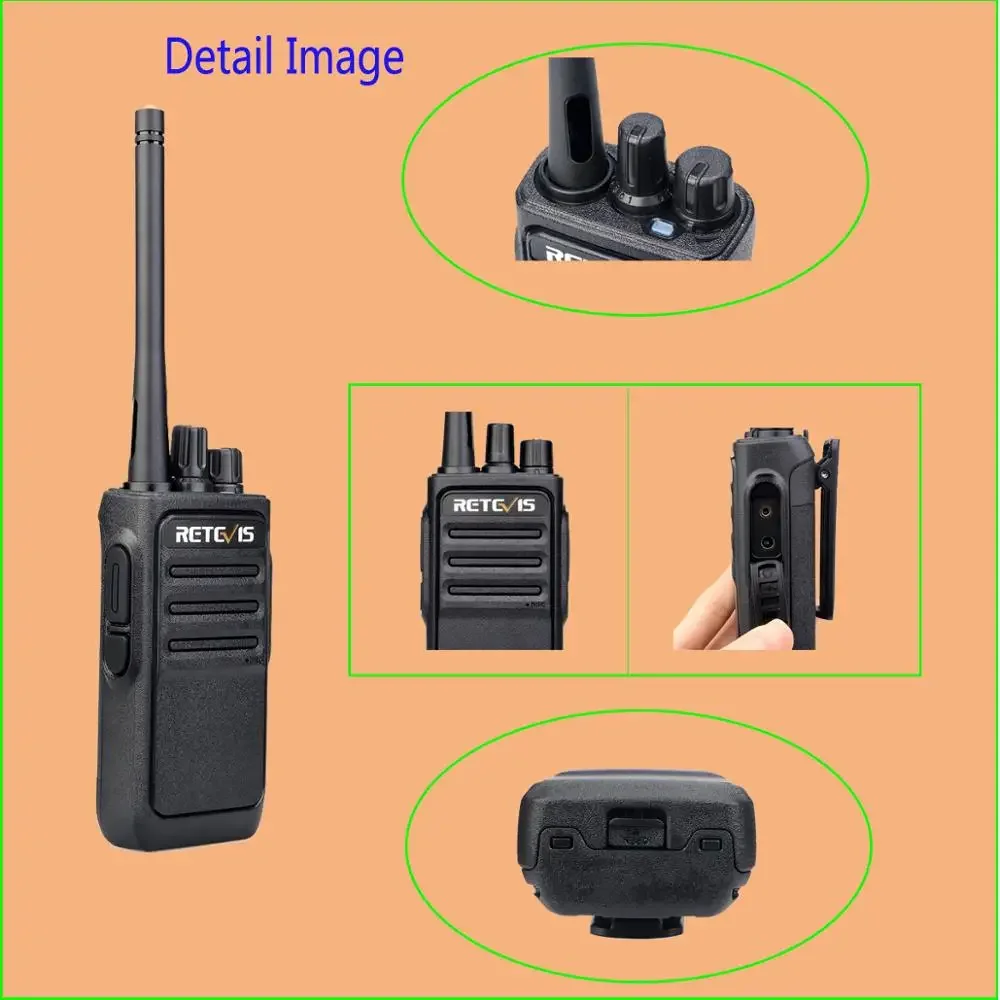 Retevis RT617/RT17 PMR446 FRS VOX Function Handy Two-Way Walkie Talkies with USB Charging Feature for Radio Communication