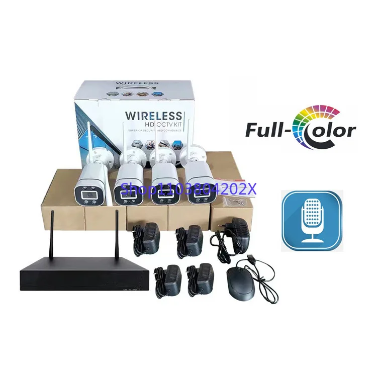 Jianvision 4channels full hd surveillance outdoor wifi nvr security kit wireless cctv camera system with color night vision