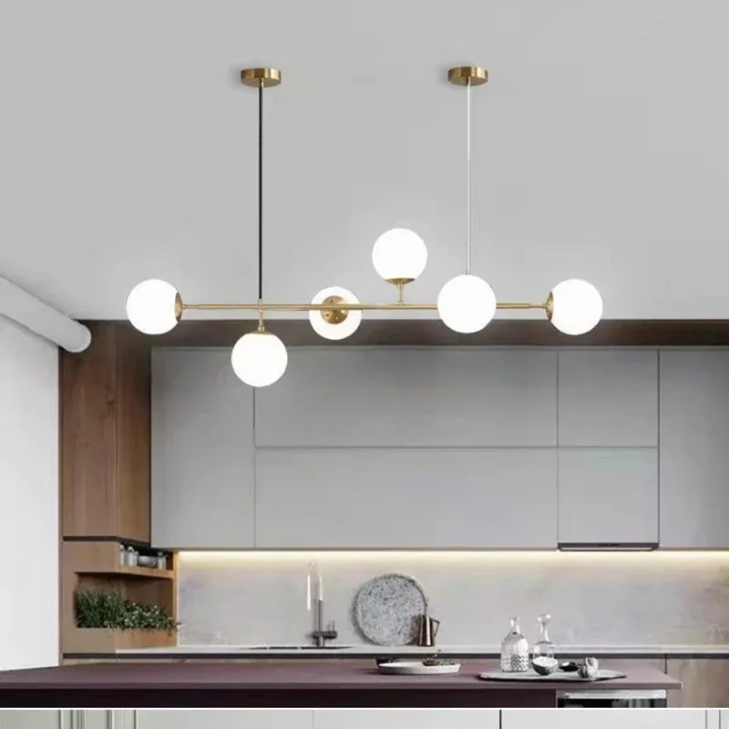 Nordic Art Glass Ball Ceiling Chandelier For Dining Table Kitchen Bedroom Bar Indoor Led Lighiting Decor Pendant Lamps Fixture