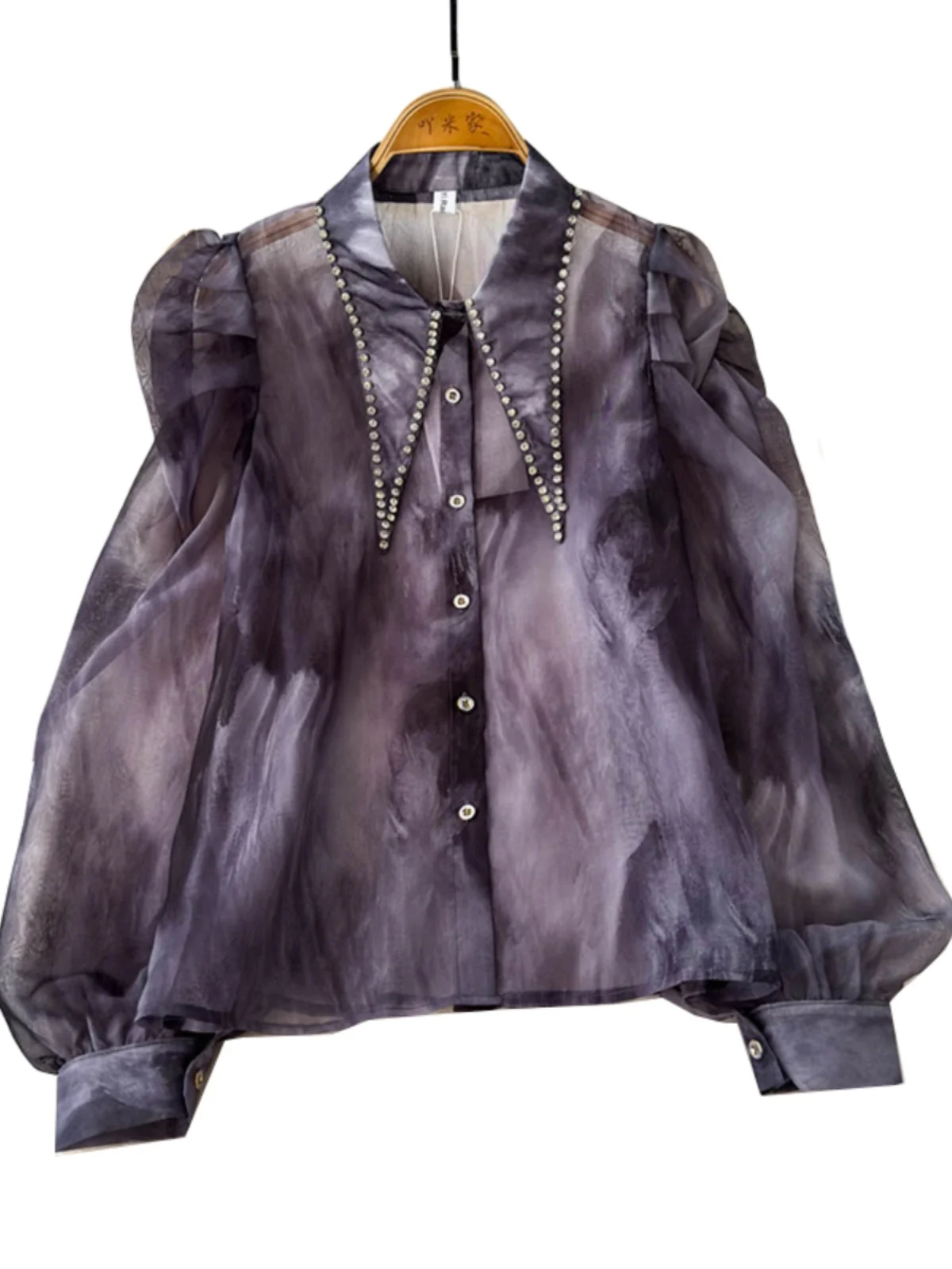 

Ретро Гонконг Sle Design Уникальный женский irt Осень Новый модный фонарь Све Ele Топ Модный Commute Sle Корейский...