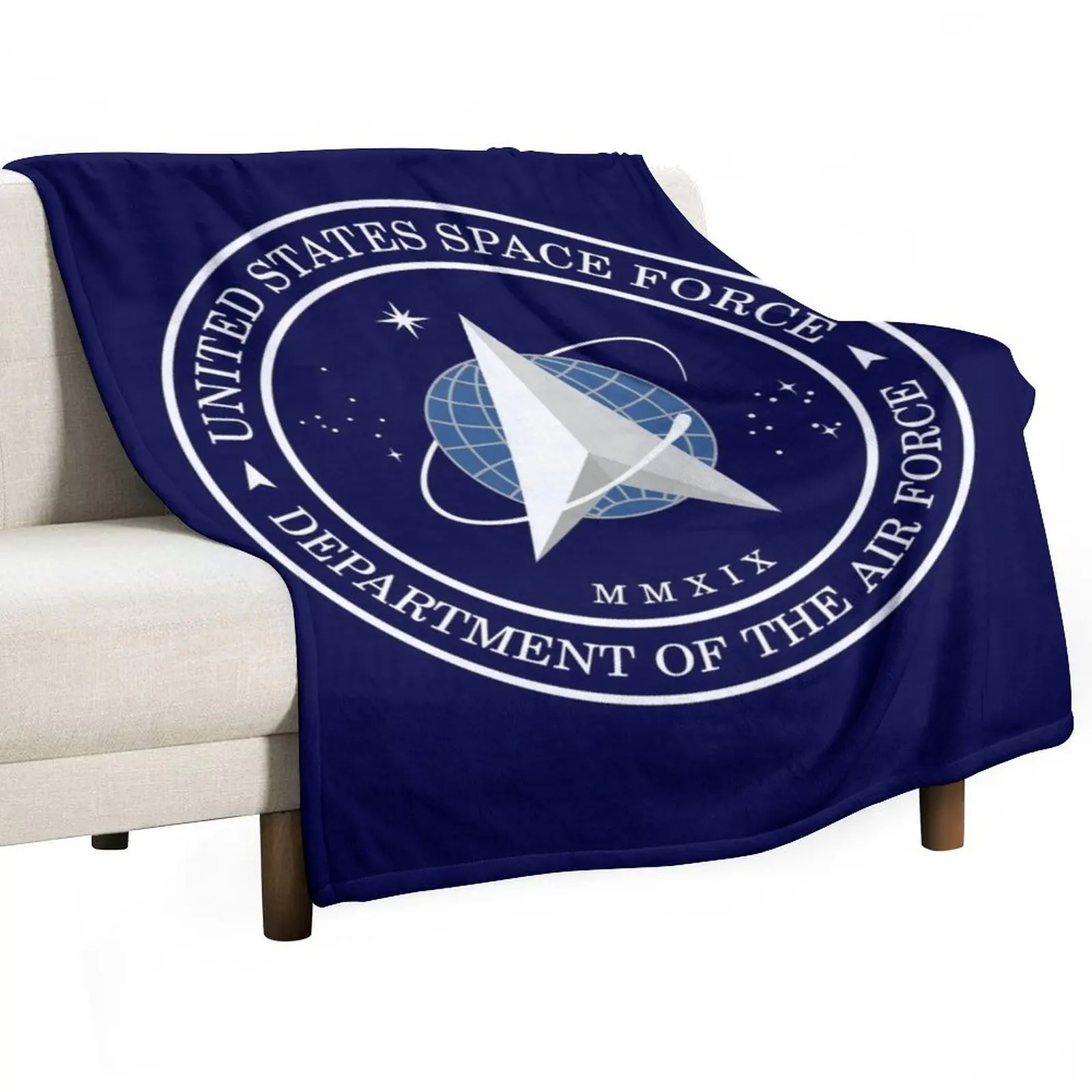 

United States Space Force USSF Official Logo Emblem Throw Blanket Thermals For Travel Sofa Quilt Blankets