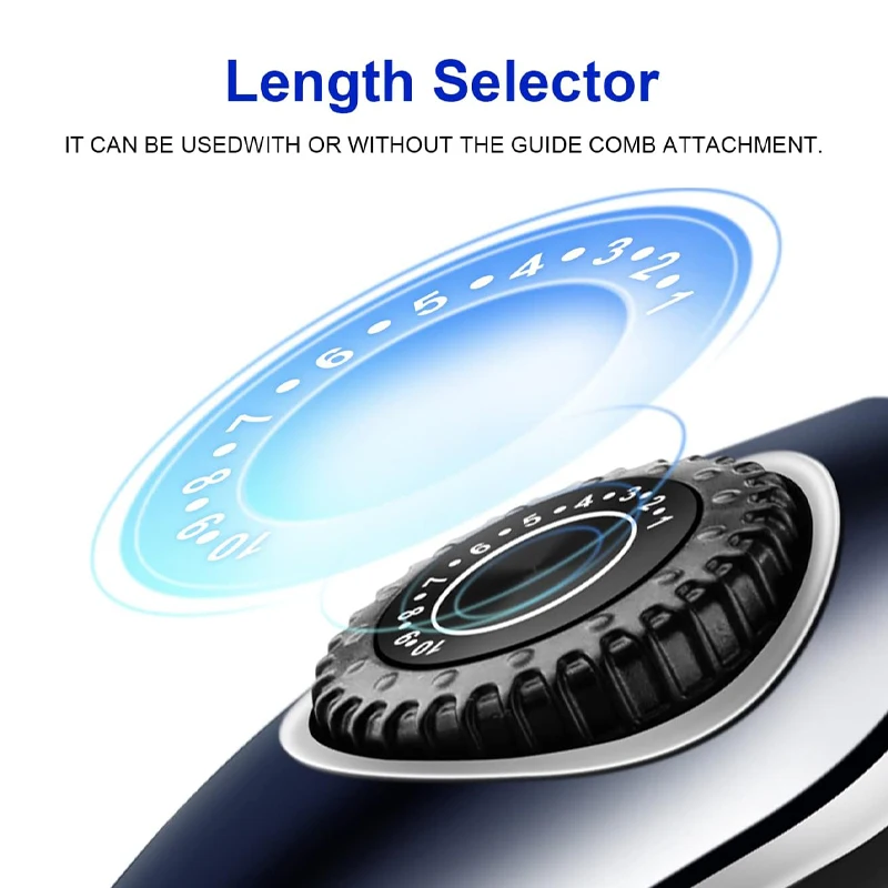 Kemei 남성용 무선 이발 클리퍼, 조정 가능한 블레이드, USB 충전식, 무선 이발 클리퍼, 파란색
