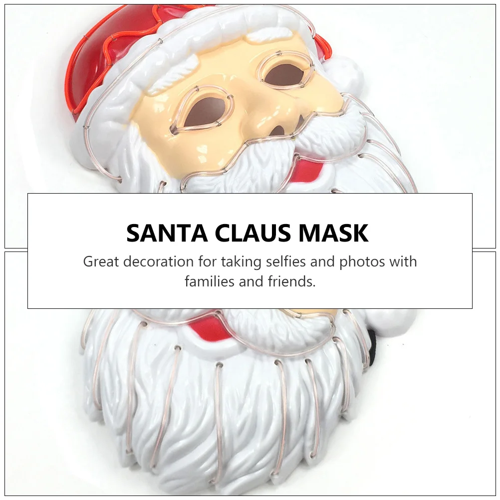 

Santa Claus Glowing Mask Xmas Beard Face Christmas Cosplay Supplies Costume Style Festival Luminous for Party Shine Child