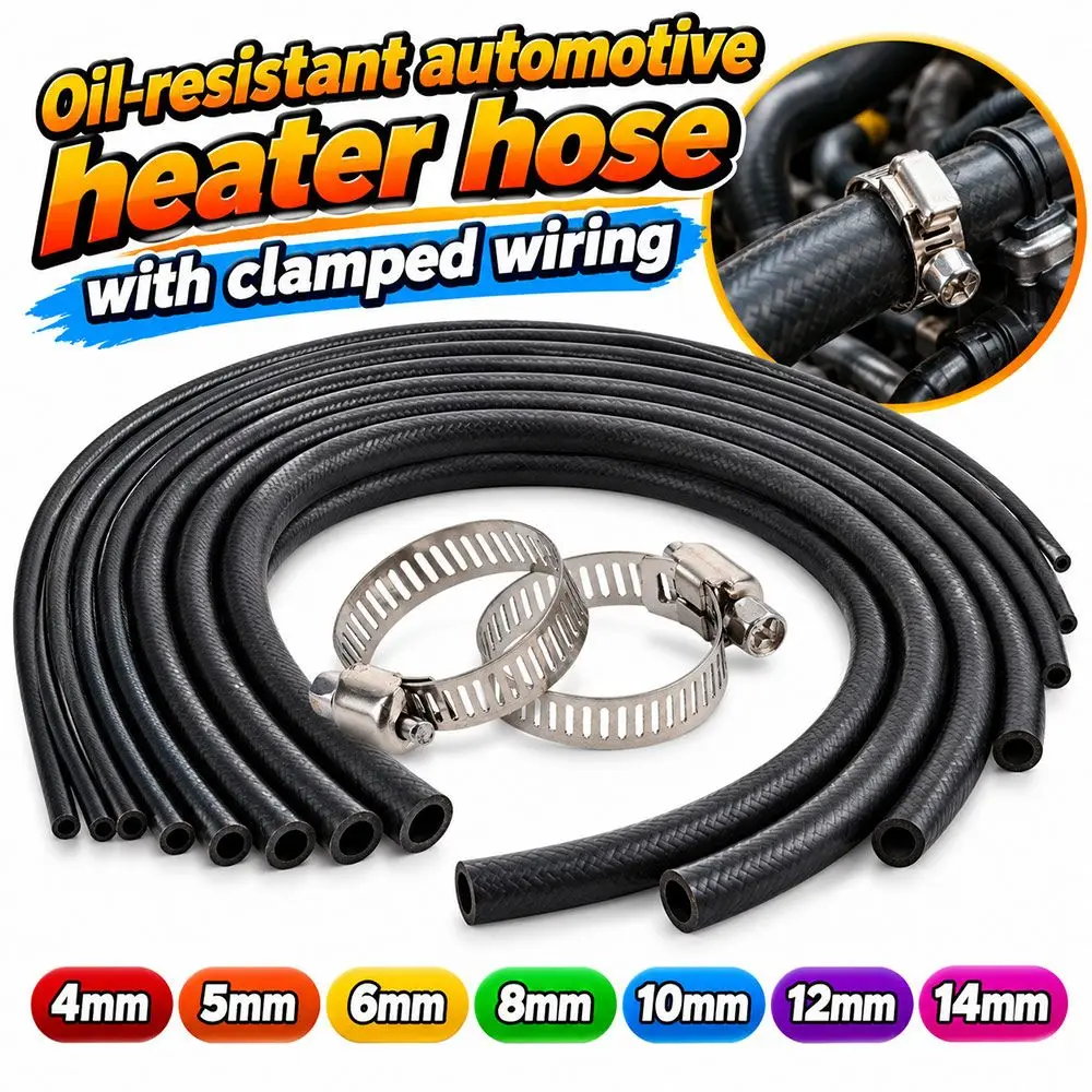 Durable Multifunctional Car Fuel Hoses ID 4 5 6 8 10 12 14mm with Pipe Clamp NBR Oil Resistant Hose Oil Pipe
