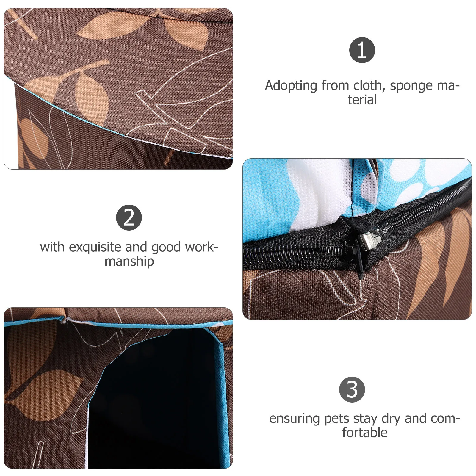 

Semi-Enclosed Cat House Detachable Warm Pet Nest Kitten Bed Weatherproof Outdoor Shelter Spacious Comfortable Outside Cat House