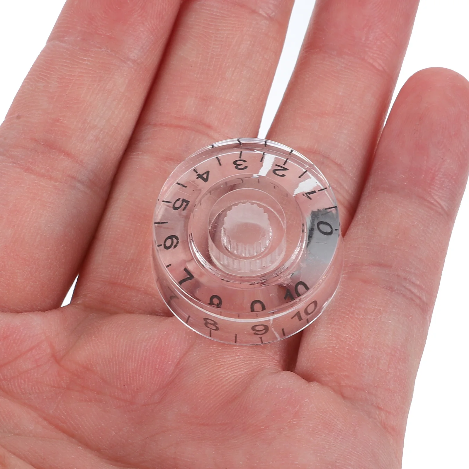 

4Pcs Potentiometer Knob Solid Material Transparent Scale Guitar Volume Tone Control Easy Operation Potentiometer Knob