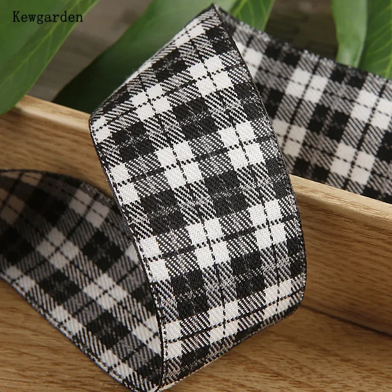 40mm 1.5" Plaid Ribbon DIY Bows Hair Accessories Sewing Make Clothing Material Flower Gift Packing Handmade Tape Crafts 20 Yards
