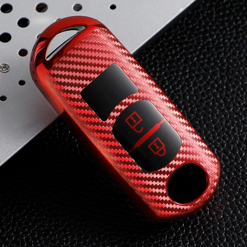 

Soft Carbon Fiber TPU Remote Car Key Fob Cover Case Protective Shell Holder for Mazda 2 3 5 6 Axela Atenza CX3 CX5 CX7 CX9