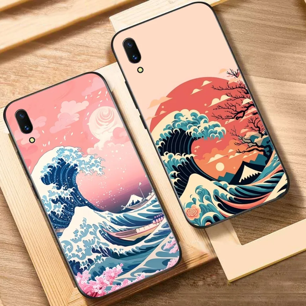 Creative Ukiyo-e painting waves Phone Case For Huawei Y9 6 7 5 Prime Enjoy 7s 7 8 plus 7a 9e 9plus 8E Lite Psmart Shell