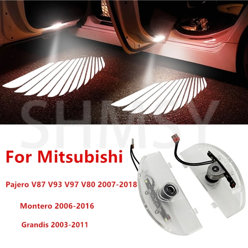 2Pcs Led Lights Car Door Laser Projector Lamp Accessories For Mitsubishi Pajero 2007- 2018 Montero 2006-2016 Grandis 2003-2011