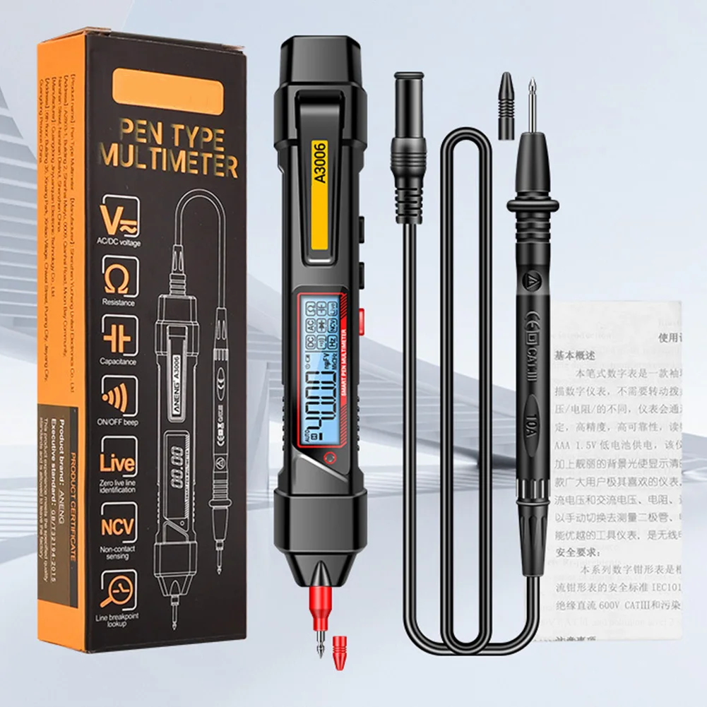 A3006 Multi-function Pen Multimeter Digital High-precision Tester AC VoltageTest 4000 Counts AC/DC Voltage Meter Tip Test