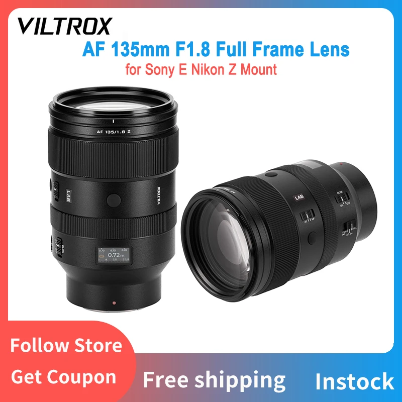

Viltrox AF 135mm F1.8 LAB Cameras Lens Full Frame Telephoto Auto Focus Prime Lens for Sony E A7SIII ZV-E10 Nikon Z Z6III Z7II