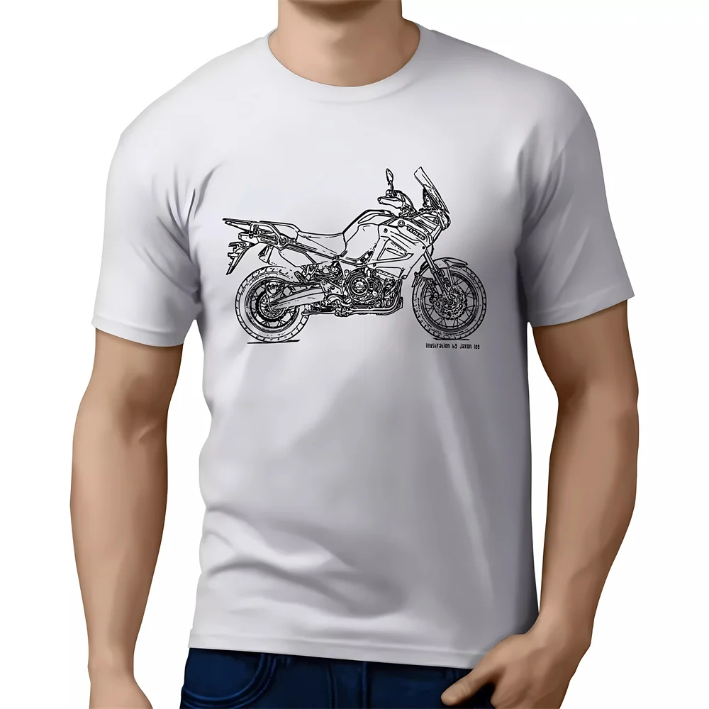 2024 new MOTORCYCLE  T Shirt Pure Cotton Clothing Leisure Short Sleeve O Neck Cool Tee For Super-Tenere ES 2017 Motorbike Fan