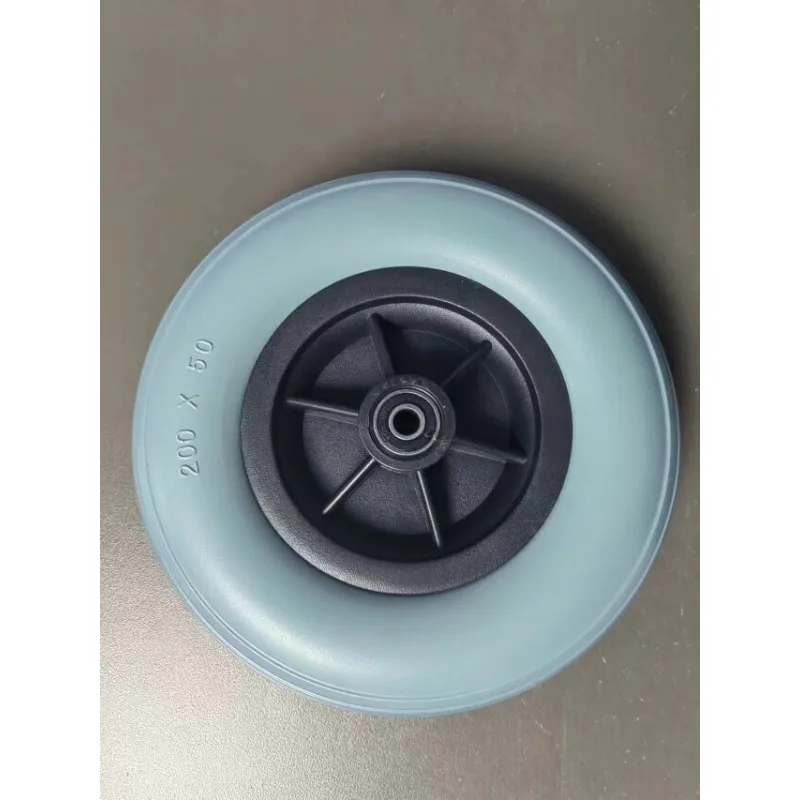 8 Inch PU Solid Front Caster Wheel for Standard Wheelchair, Non-Slip Wear-Resistant Silent Shock Absorbing