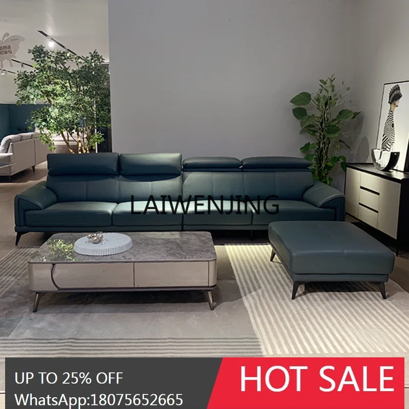 

leather sofa first layer cowhide simple size apartment living room corner princess combination