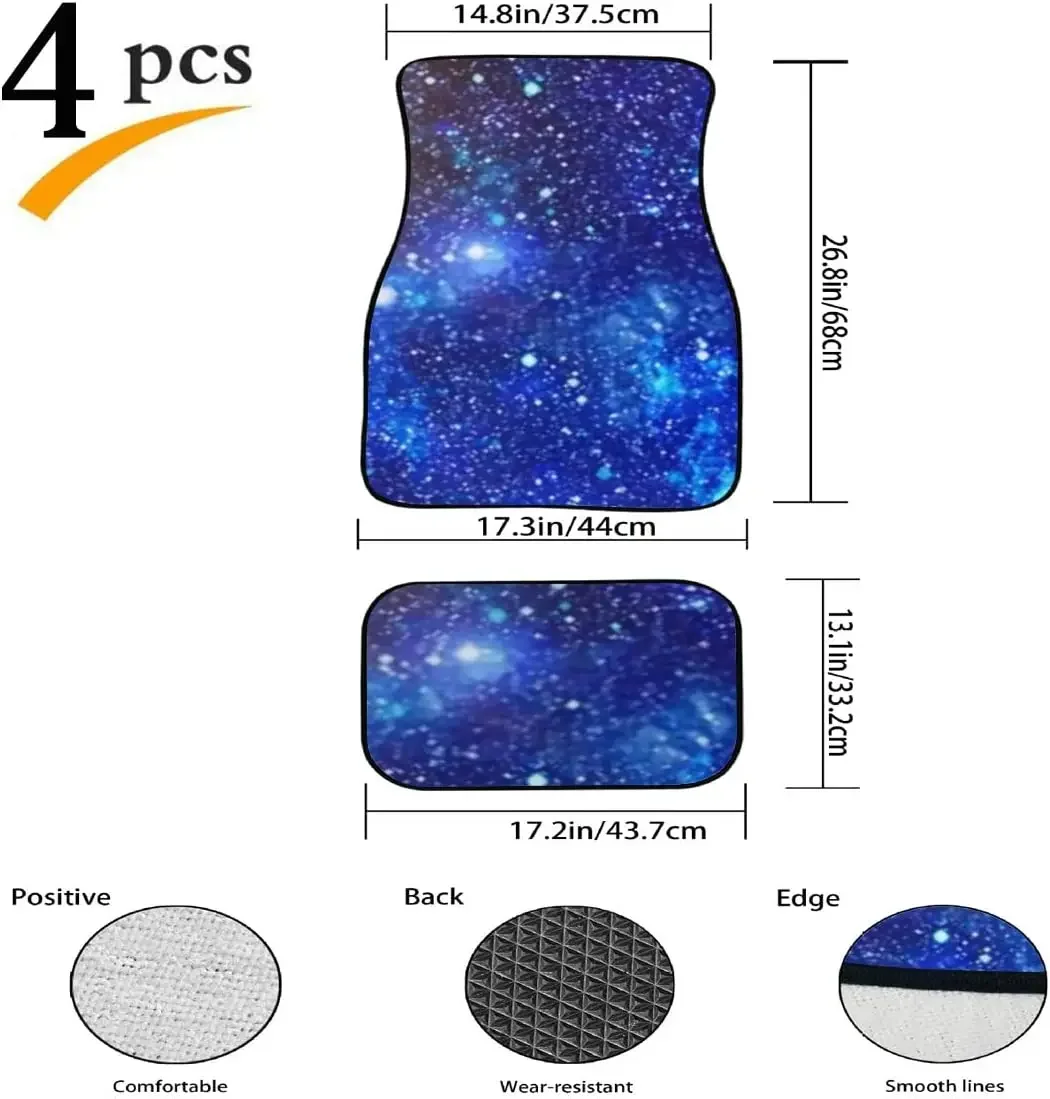 Car Floor Mats Deep Space High Definition Star Field Print Design Carpet Car SUV Truck Floor Mats 4 Pcs, Car Mats Carpet