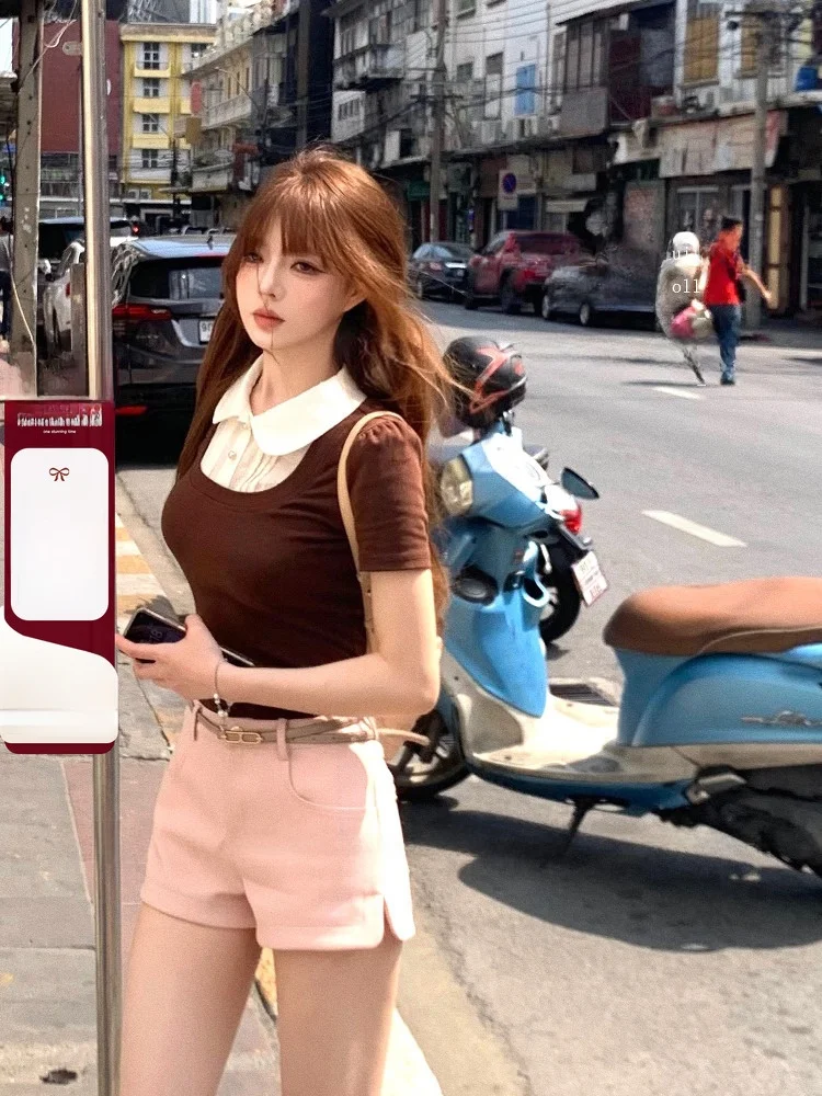 

Сексуальные утягивающие шорты трапециевидной формы с высокой талией, ленивый Didi, повседневные летние брюки из полиэстера с застежкой-молнией