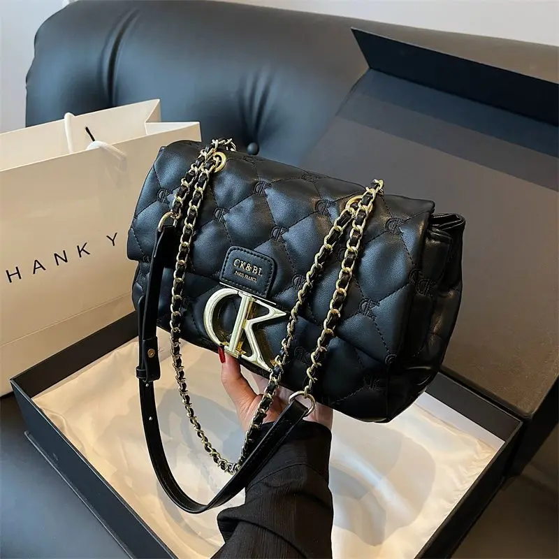 디자이너 스타일 가방 - 2025년 신모델. 고품질, 싱글 숄더, 패셔너블한 다이아몬드 모양 체인, 다용도 크로스백.