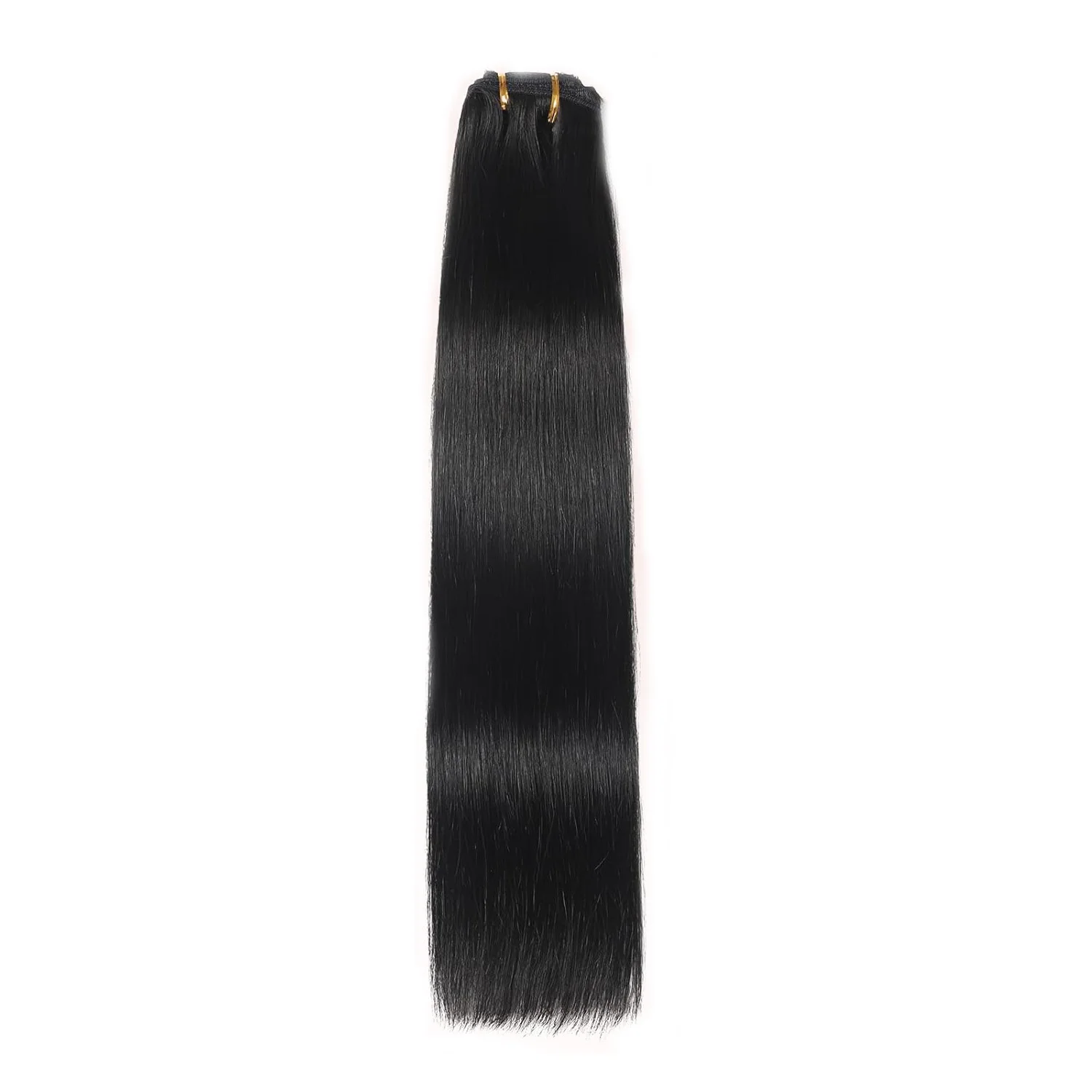Grampo em extensões de cabelo cabelo sintético, 20 polegadas 142g, grampo de cabelo humano reto natural em extensões para mulher negra