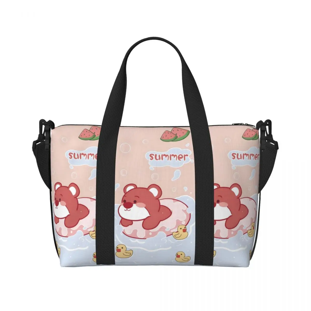 

Большая большая сумка-тоут для женщин, сумка-шоппер на плечо с рисунком медведя, пляжная дорожная сумка для спортзала