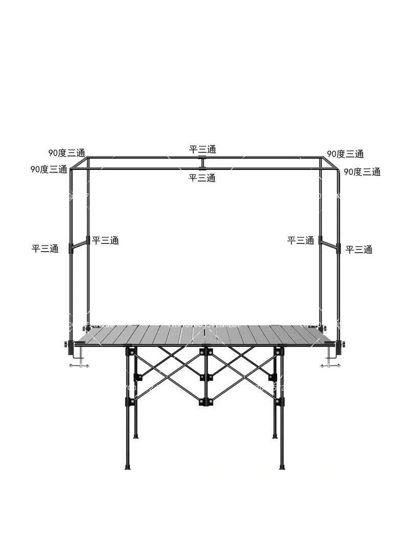 Portable Pull Cart with Pop-Up Awning, Camper Van Roof Canopy and Mobile Stall Shade for Outdoor Vending
