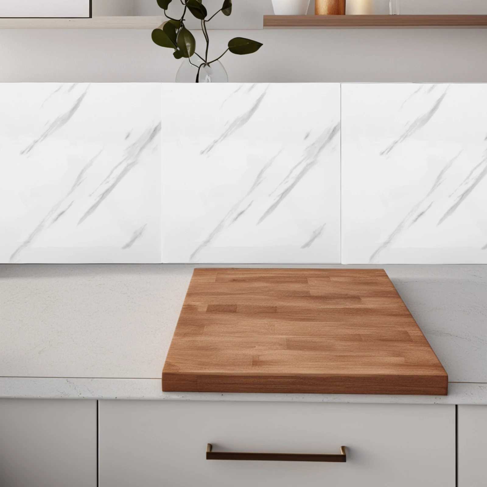 

10pcs Imitation Porcelain Tiles Realistic Texture Easy Installation Waterproof Scratch Resistant Living Room Bedroom Kitchen