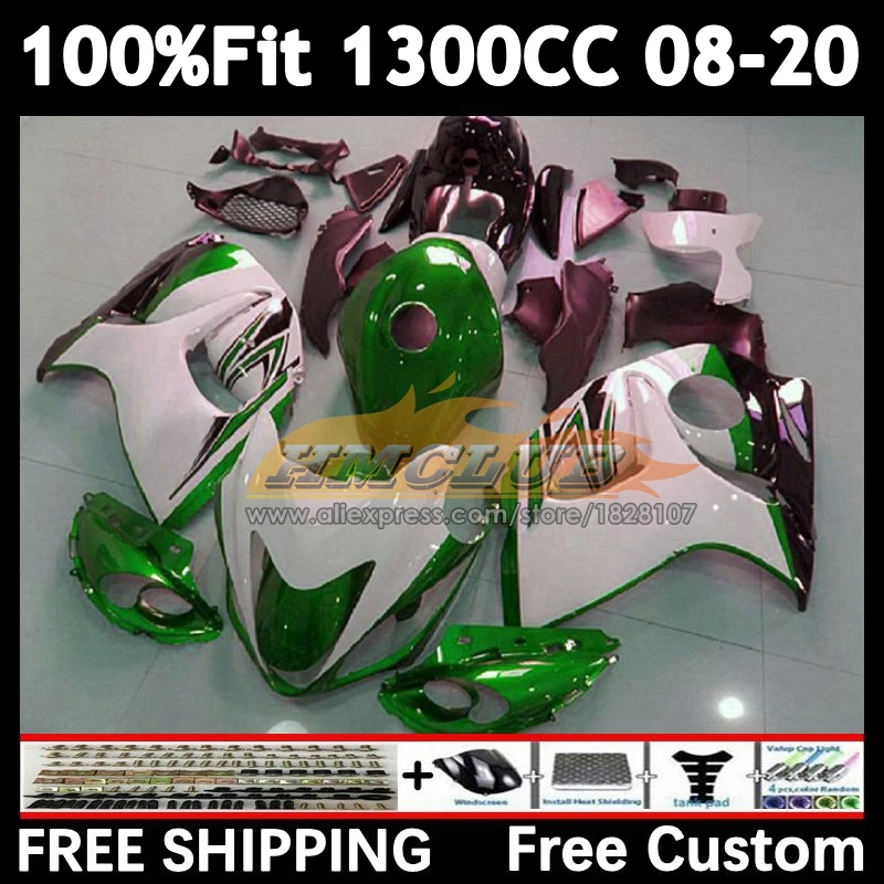 Body For SUZUKI GSXR1300 Hayabusa 08 09 10 11 12 13 38No.148 green white GSX-R1300 GSXR 1300 14 15 16 17 18 19 2008 2019 Fairing