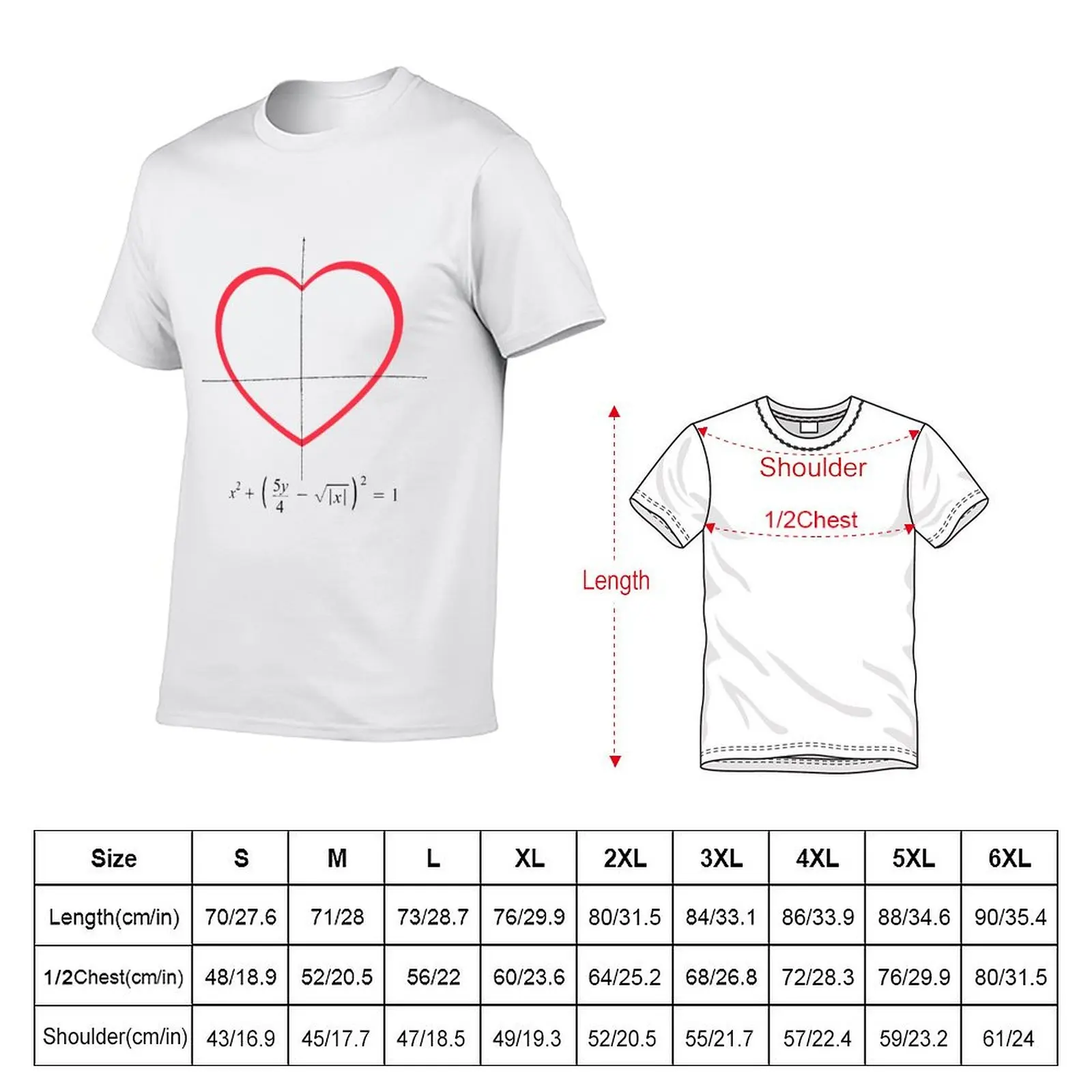 heart function math Science Math by asdev T-Shirt vintage anime shirt vintage clothes baggy shirts cute clothes Men's t-shirt