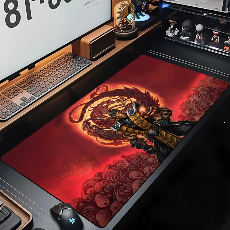 M-Mortal Kombat Gamer Keyboard Pad Xxl Non-slip Mouse Pad Gaming Pc Accessories Deskmat Cabinet Natural Rubber Mousepad 900x300