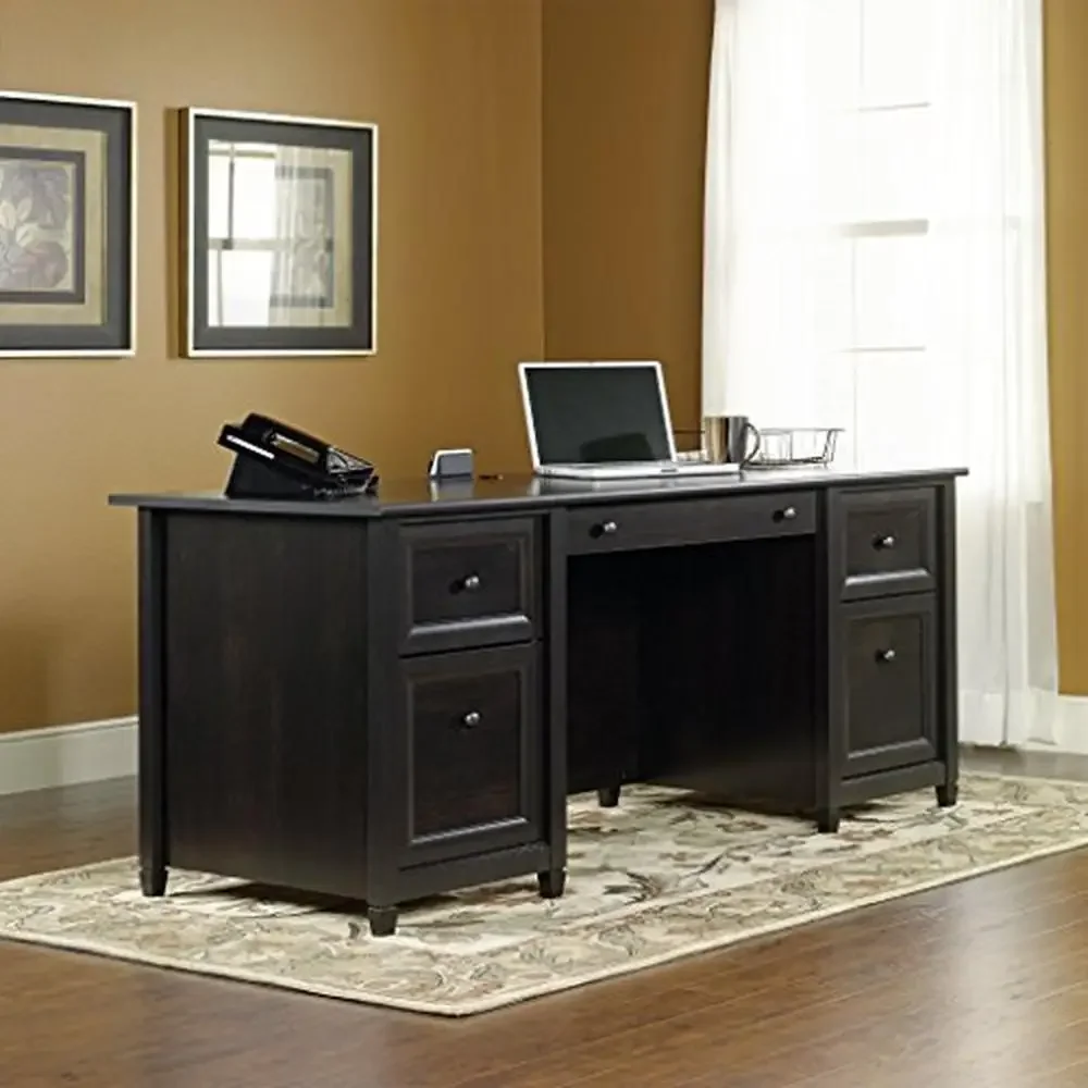 Modern Executive Desk with Integrated Keyboard Tray and File Drawers 65.12