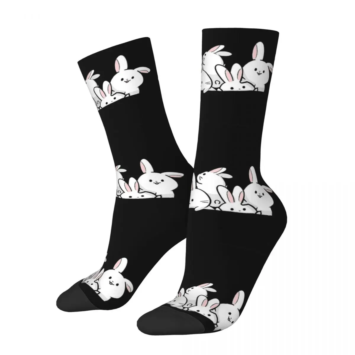 

Bunnies Coming Out Of Pocket Animal Meme Socks Male Mens Women Summer Stockings Polyester