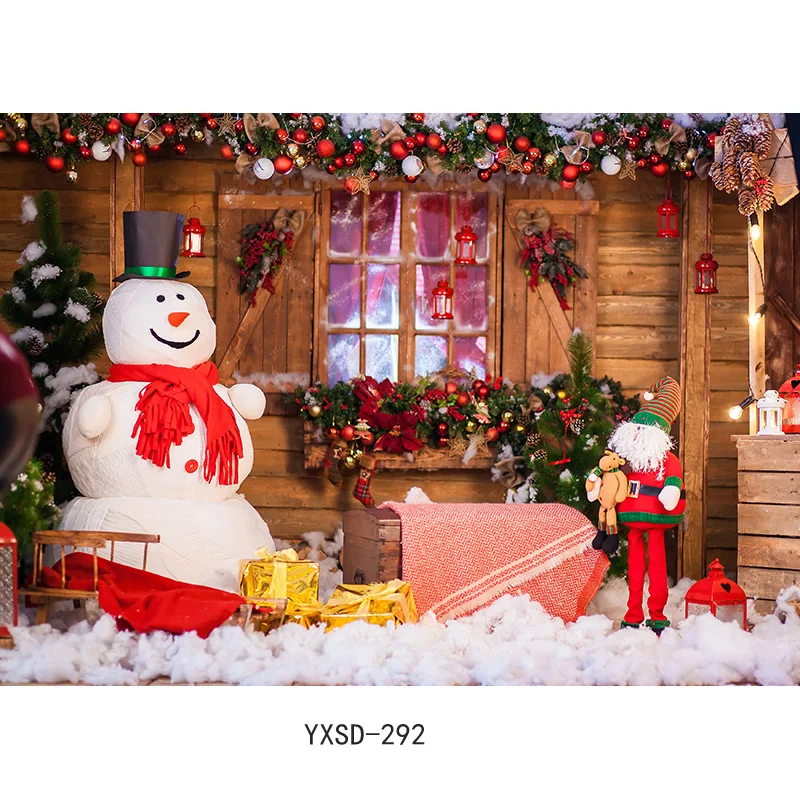 Nitree Christmas Photography Background Snowman Christmas tree Portrait Backdrops For Photo Studio Props YXX-95
