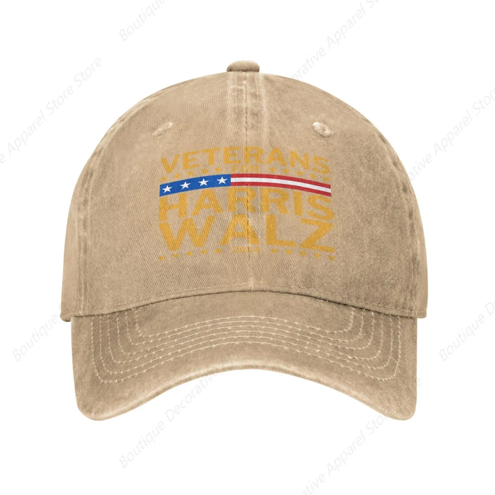 Veterans for Harris Waltz 2024 Hat Veterans for Kamala Harris Tim Walz 2024 Supporter Trucker Hat Baseball Cap Natural