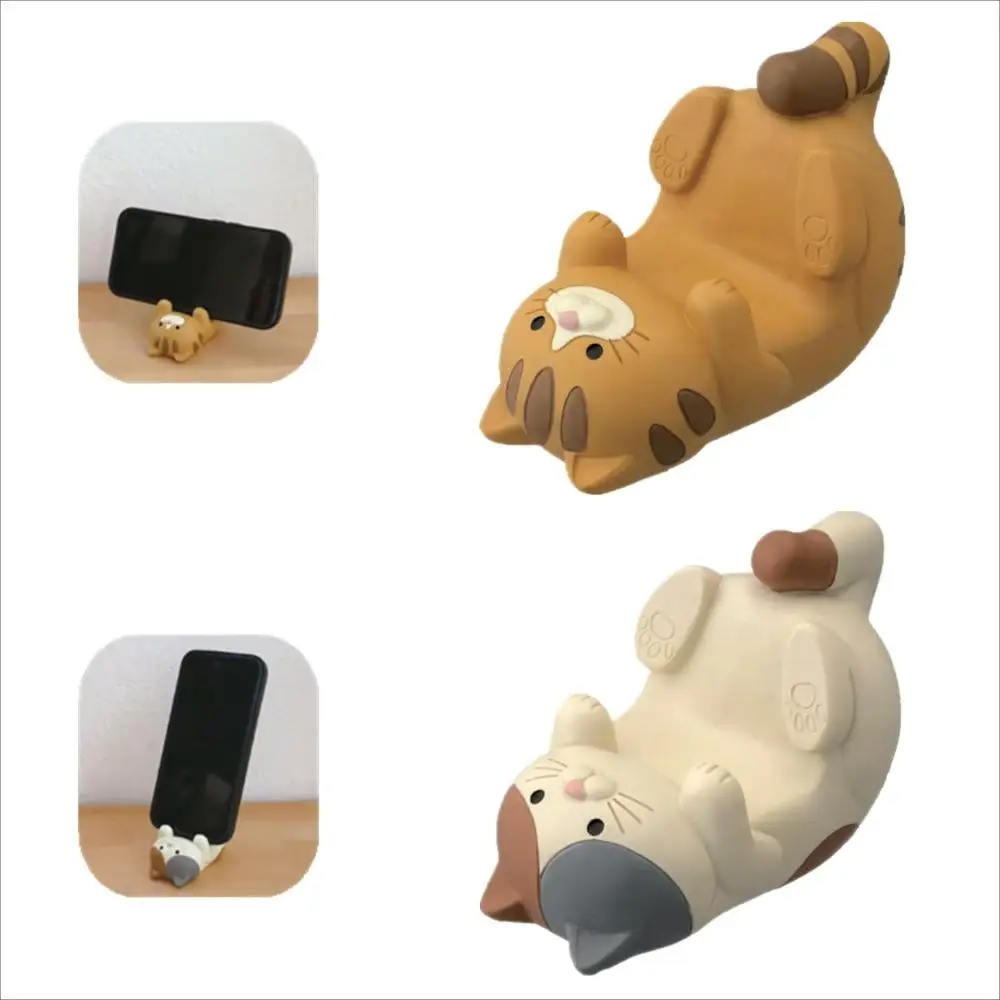 

Cat Phone Holder Cute Cartoon Resin Animal Cell Phone Stand Compatible with All Smartphones for Office Home Gifts for Cat Lovers