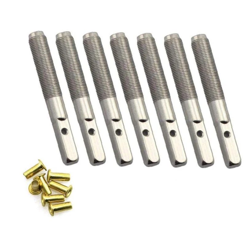 ABVE-7 Pcs Lyre Harp Tuning Pin Nails with 7 Pcs Rivets Set for Lyre Harp Small Harp Musical Stringed Instrument