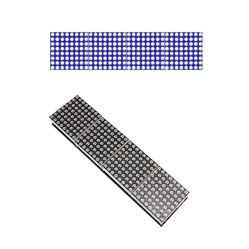 Módulo de pantalla LED de matriz de puntos COFA-MAX7219 32X8, Control MCU de cátodo común 4 en 1 con cable de 5 pines para Arduino (multicolor) Easy T