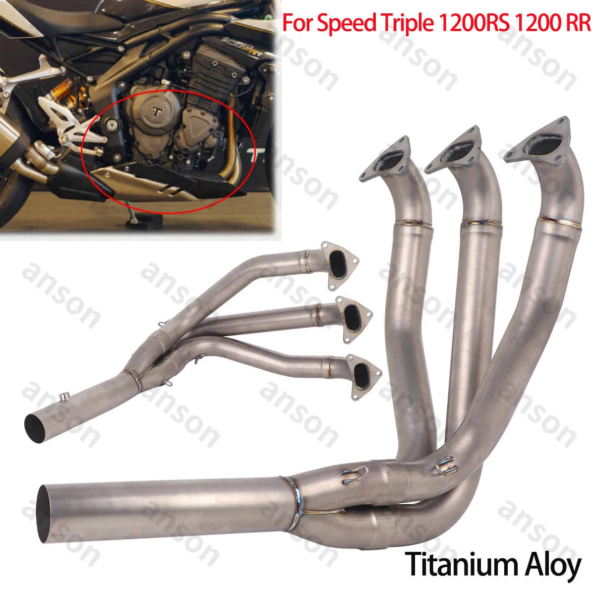 Escape Slip On Exhaust Header Pipe For Triumph Speed Triple 1200RS 1200 RR 2021-2025 Connect Original Muffler Pipe Titanium