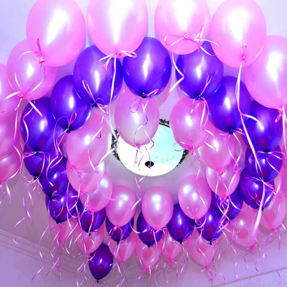 

20Pcs 10inch Latex Balloons Safe Reusable Party Decor Light Purple Pearlescent Shining Hanging Ceiling Wall Door