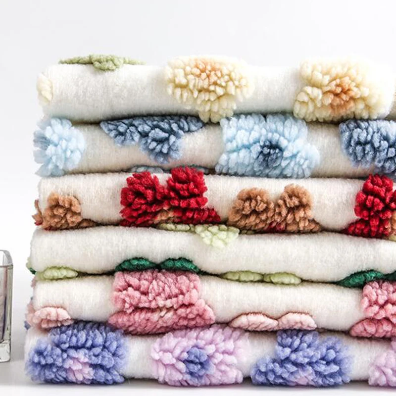 

1M Lamb Wool Small Flower Jacquard Fabric Imitation Cashmere Fabric For Sewing Blankets Pillow Winter Coats Bedding DIY Crafts