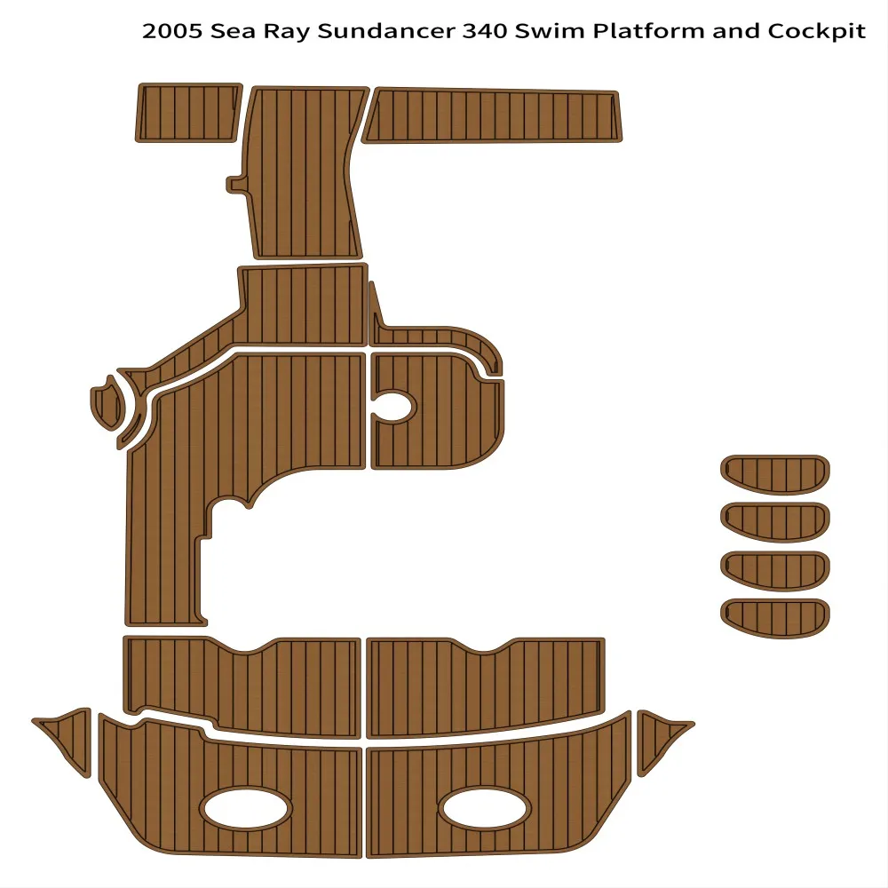 Swim Platform Cockpit Pad Boat EVA Foam Teak Floor For 2005 Sea Ray Sundancer 340